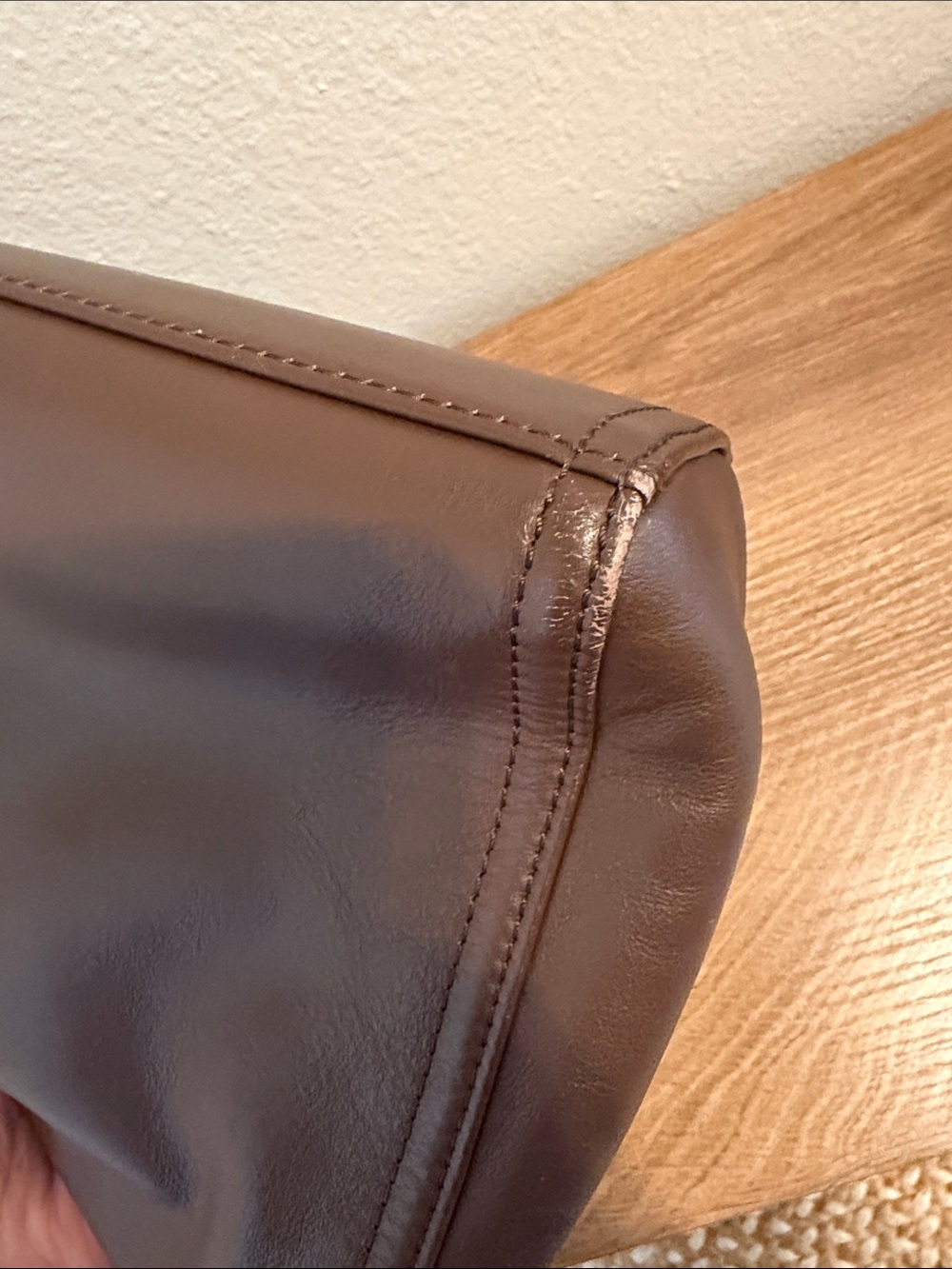 Quince Brown Leather Crossbody with Gold Hardware - Picture 7 of 9